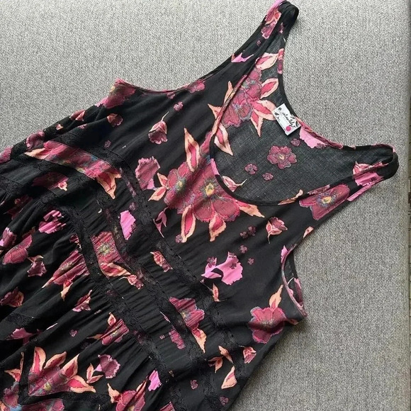 Intimately Free People Voile & Lace Slip Floral Tunic Small - Picture 4 of 6